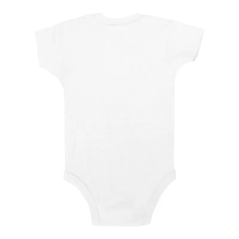 Body bébé coton manches courtes avec boutons pression, col côte, 170 g/m²