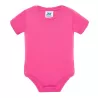 Body bébé coton manches courtes avec boutons pression, col côte, 170 g/m²