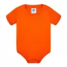 Body bébé coton manches courtes avec boutons pression, col côte, 170 g/m²