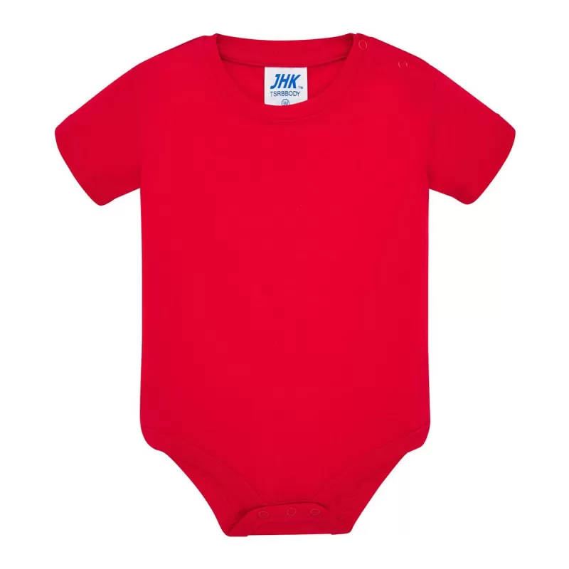 Body bébé coton manches courtes avec boutons pression, col côte, 170 g/m²