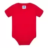 Body bébé coton manches courtes avec boutons pression, col côte, 170 g/m²