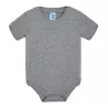 Body bébé coton manches courtes avec boutons pression, col côte, 170 g/m²