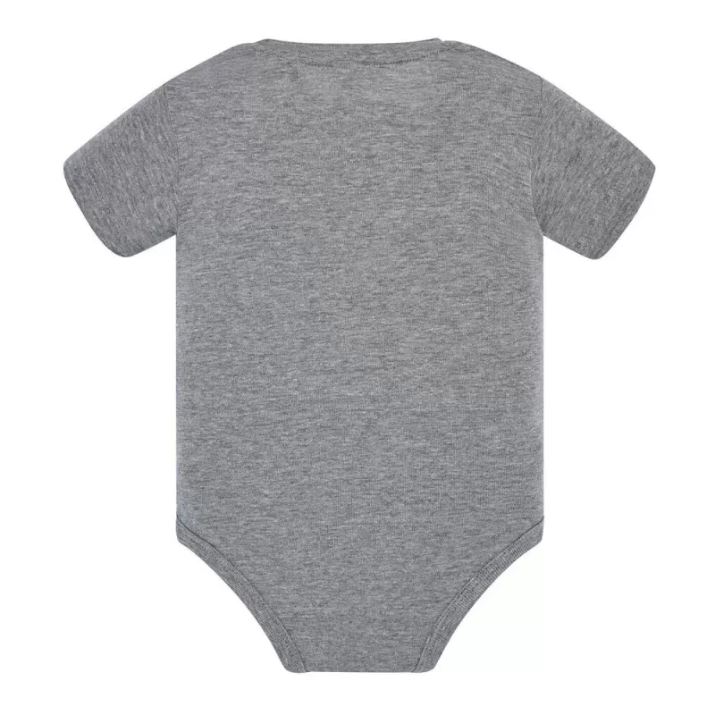 Body bébé coton manches courtes avec boutons pression, col côte, 170 g/m²