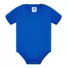 Body bébé coton manches courtes avec boutons pression, col côte, 170 g/m²