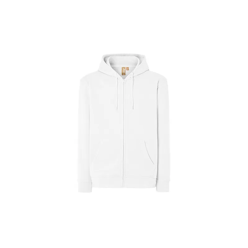 Sweat à capuche zippé en coton biologique et polyester recyclé, 275 g/m²
