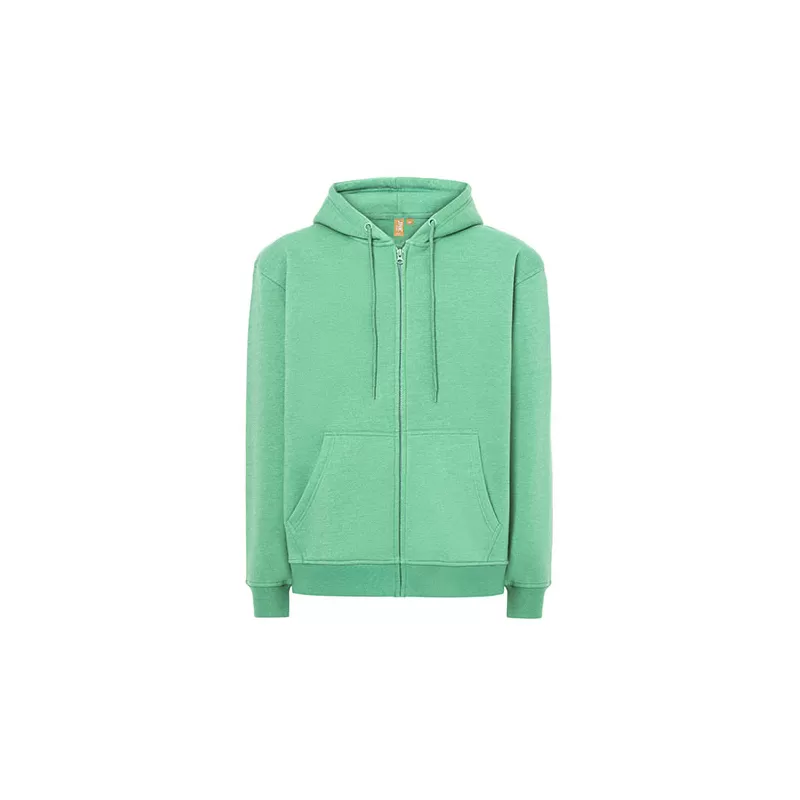 Sweat à capuche zippé en coton biologique et polyester recyclé, 275 g/m²