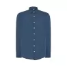 Chemise à manches longues en coton flammé sans boutons au cou