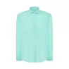 Chemise à manches longues en coton flammé sans boutons au cou