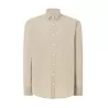 Chemise à manches longues en coton flammé sans boutons au cou