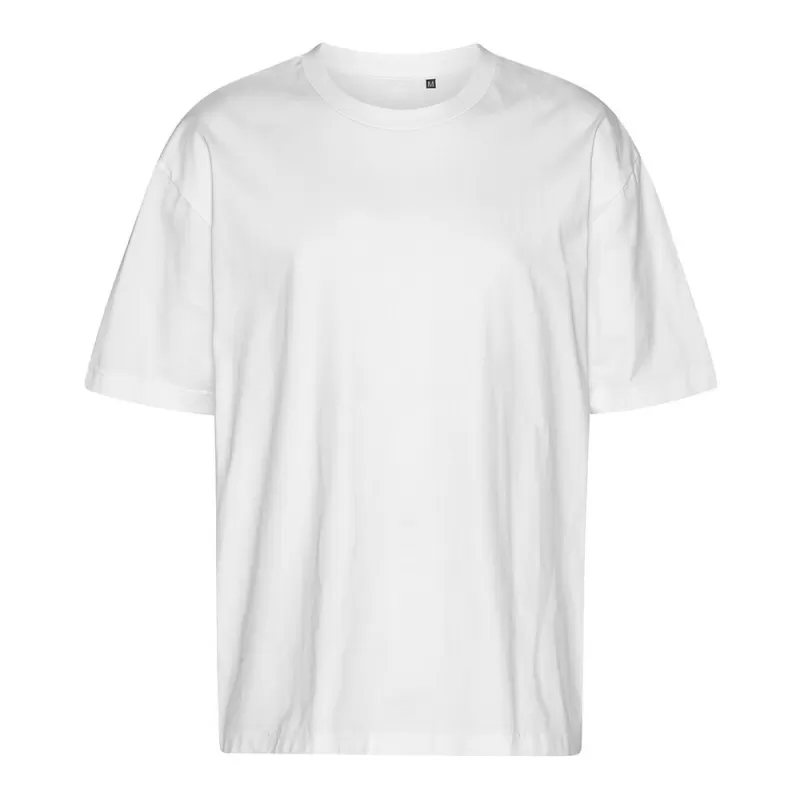 T-shirt oversize coton organique, coupe ample, col rond, manches droites, 220 g/m²