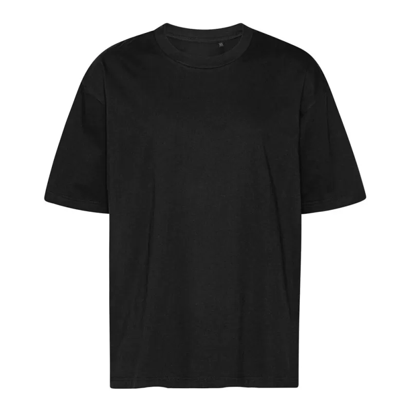 T-shirt oversize coton organique, coupe ample, col rond, manches droites, 220 g/m²