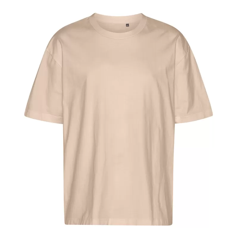 T-shirt oversize coton organique, coupe ample, col rond, manches droites, 220 g/m²