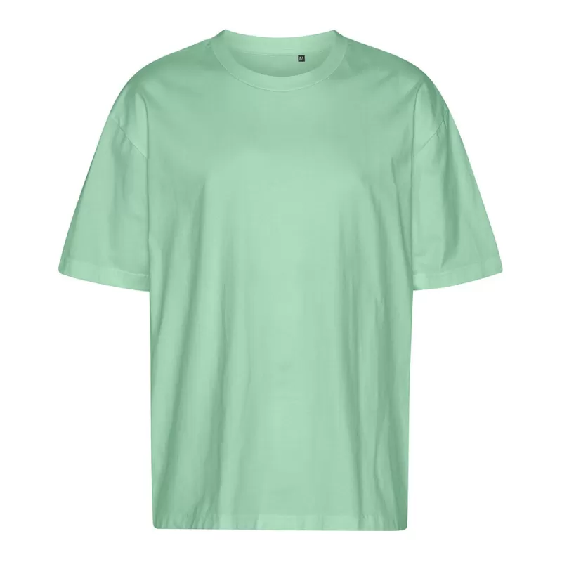 T-shirt oversize coton organique, coupe ample, col rond, manches droites, 220 g/m²
