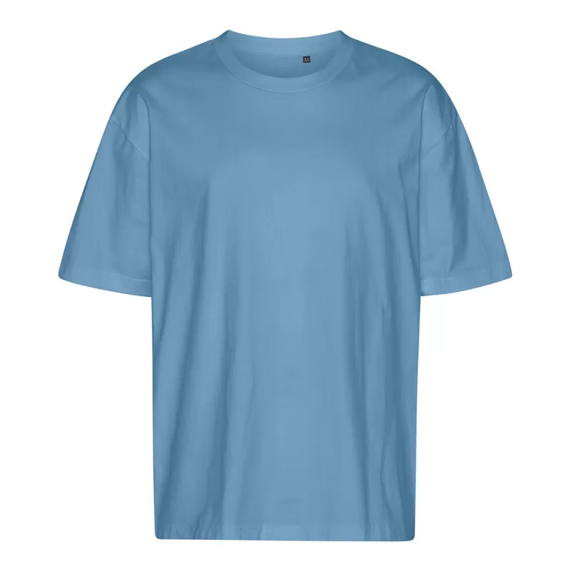 T-shirt oversize coton organique, coupe ample, col rond, manches droites, 220 g/m²