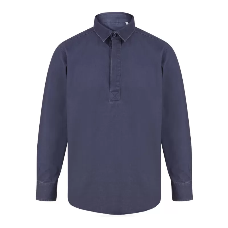 Chemise col boutonné manches longues épaisse, 265 g/m²