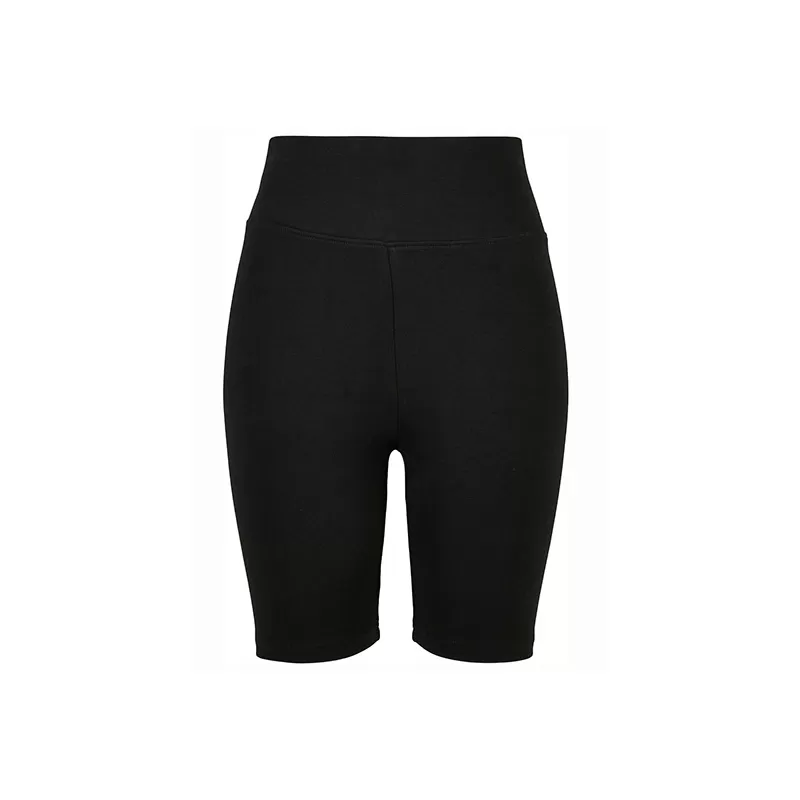 Short cycliste femme taille haute, coton extensible, coupe ajustée, 270 g/m²