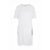 Robe t-shirt femme bio oversize, fente latérale, épaules tombantes, 180 g/m²