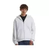 Sweat à capuche homme oversize duveteux zippé, zip métal, épaules basses, 330 g/m²