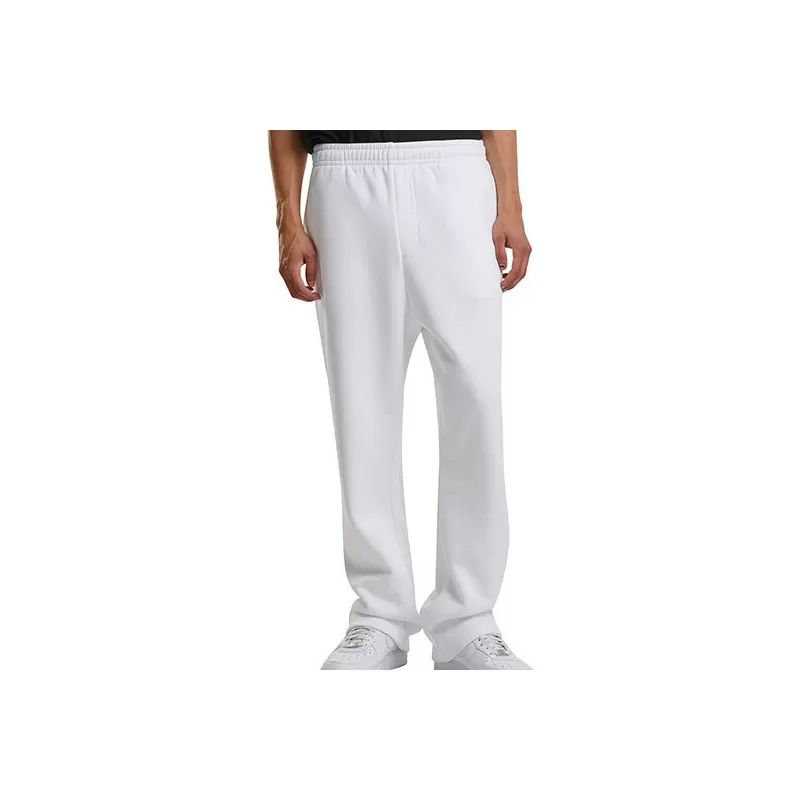 Pantalon jogging homme duveteux ample, fausse fente zippée, 330 g/m²