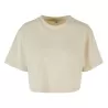 T-shirt court femme en coton oversize, manches courtes, col ras du cou, 140 g/m²