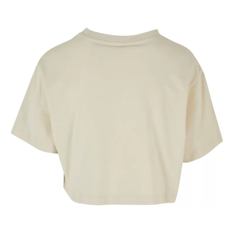 T-shirt court femme en coton oversize, manches courtes, col ras du cou, 140 g/m²