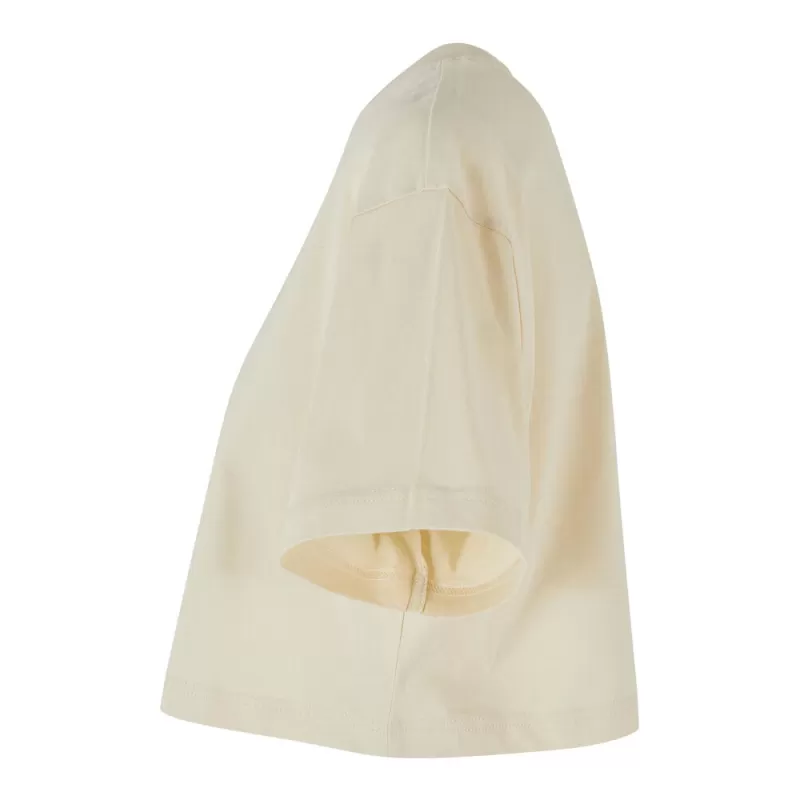 T-shirt court femme en coton oversize, manches courtes, col ras du cou, 140 g/m²