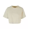 T-shirt court femme en coton oversize, manches courtes, col ras du cou, 140 g/m²