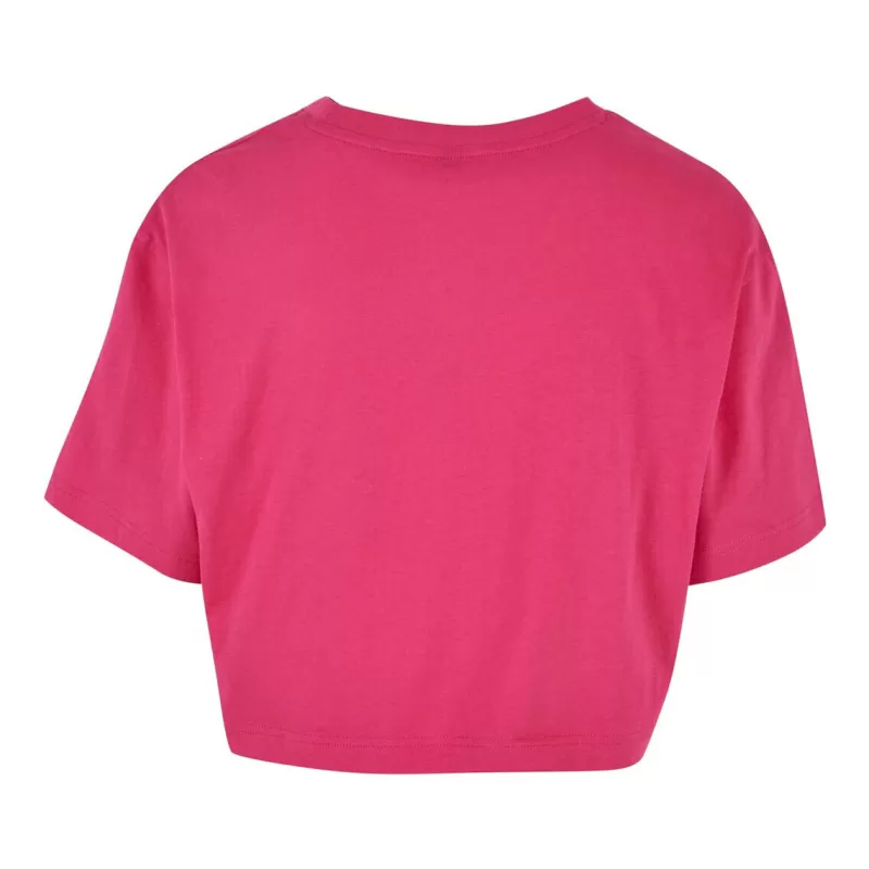 T-shirt court femme en coton oversize, manches courtes, col ras du cou, 140 g/m²