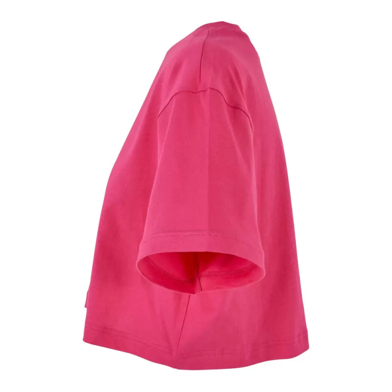 T-shirt court femme en coton oversize, manches courtes, col ras du cou, 140 g/m²