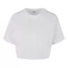 T-shirt court femme en coton oversize, manches courtes, col ras du cou, 140 g/m²
