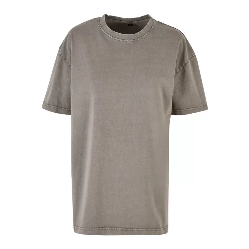 T-shirt femme décoloré, coupe ample, épaules tombantes, en coton, 220 g/m²