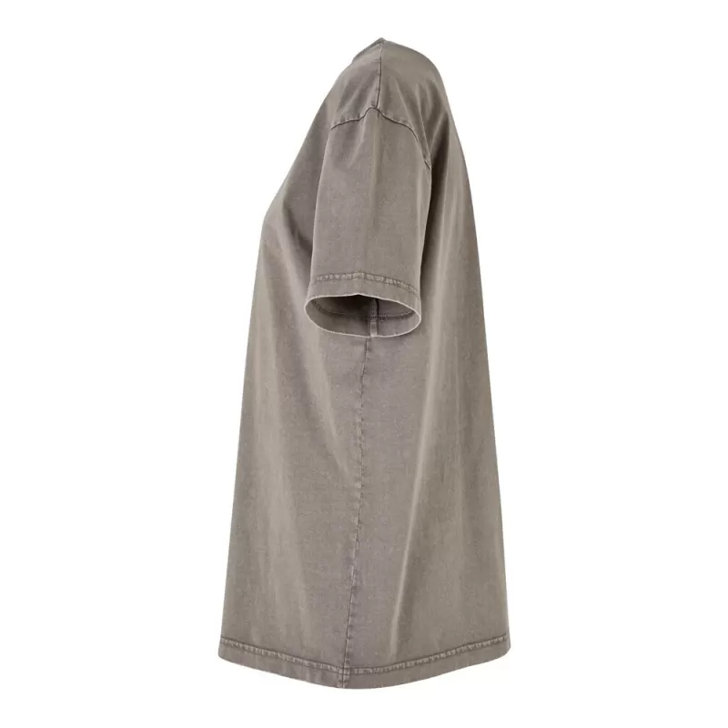 T-shirt femme décoloré, coupe ample, épaules tombantes, en coton, 220 g/m²
