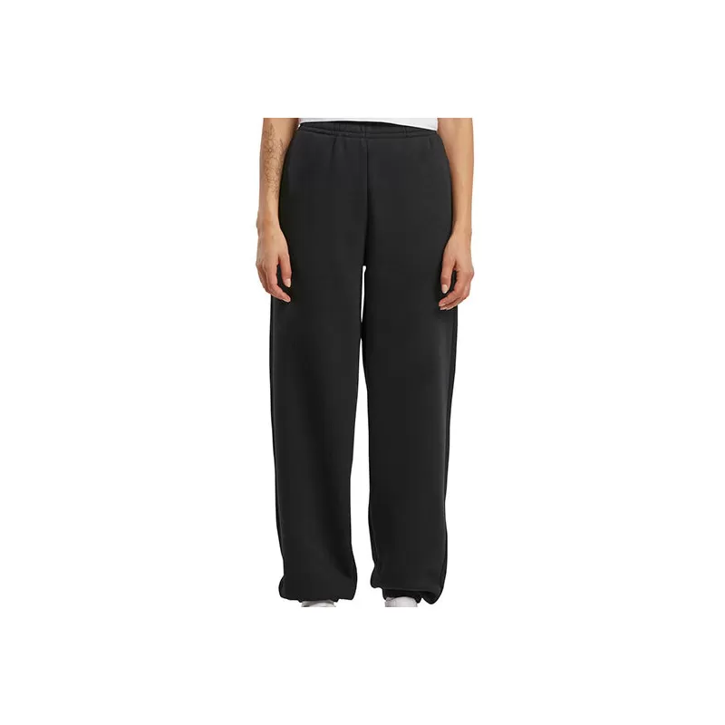 Pantalon jogging femme duveteux ample, poches fendues, taille élastique, 330 g/m²