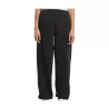 Pantalon jogging femme duveteux ample, poches fendues, taille élastique, 330 g/m²