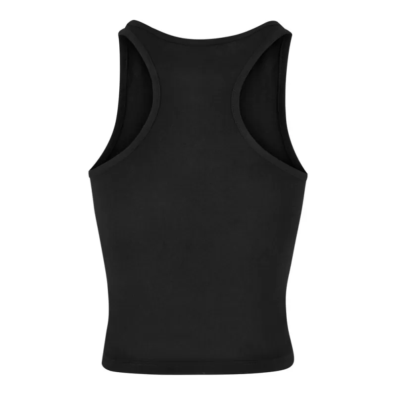 Débardeur dos nageur femme en coton élasthanne, col rond, coupe slim, 180 g/m²