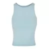 Débardeur dos nageur femme en coton élasthanne, col rond, coupe slim, 180 g/m²
