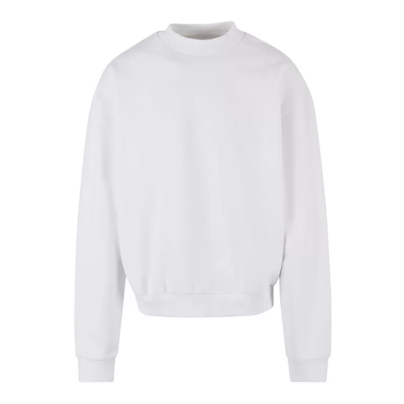 Sweat col rond lourd en coton épais, coupe urbaine, épaules tombantes, 440 g/m²