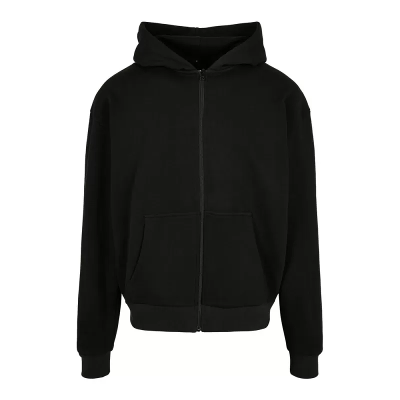 Sweat zippé à capuche très lourd en coton, capuche classique sans cordon, 460 g/m²