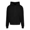 Sweat zippé à capuche très lourd en coton, capuche classique sans cordon, 460 g/m²