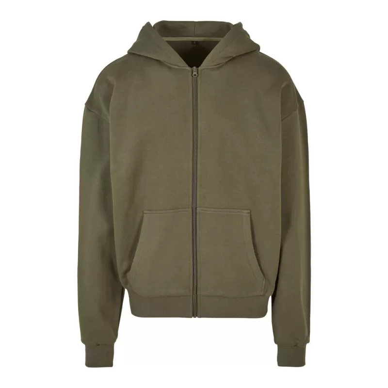 Sweat zippé à capuche très lourd en coton, capuche classique sans cordon, 460 g/m²