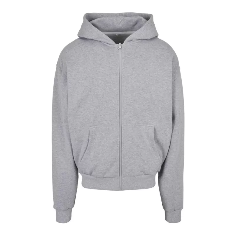 Sweat zippé à capuche très lourd en coton, capuche classique sans cordon, 460 g/m²