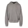 Sweat oversize en coton à capuche décoloré à l'acide, capuche sans cordon de serrage, 300 g/m²