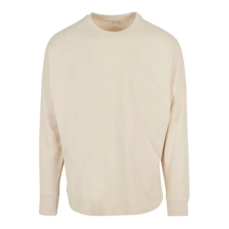 Tee-shirt manches longues oversize col rond, épaules tombantes, 220 g/m²