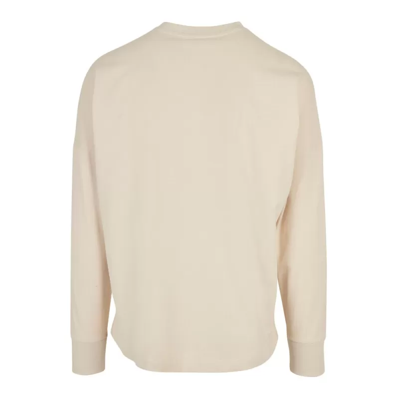 Tee-shirt manches longues oversize col rond, épaules tombantes, 220 g/m²