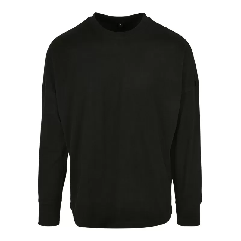 Tee-shirt manches longues oversize col rond, épaules tombantes, 220 g/m²