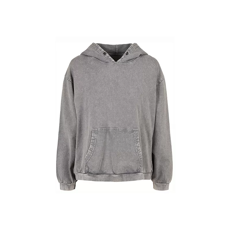 Sweat à capuche femme oversize délavé, poche kangourou, 300 g/m²