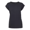 Tee-shirt femme coton léger coupe longue, manches courtes, 140 g/m²
