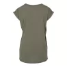 Tee-shirt femme coton léger coupe longue, manches courtes, 140 g/m²