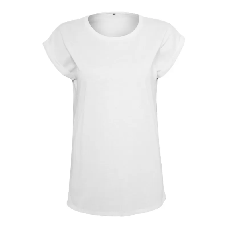 Tee-shirt femme coton léger coupe longue, manches courtes, 140 g/m²