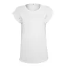 Tee-shirt femme coton léger coupe longue, manches courtes, 140 g/m²